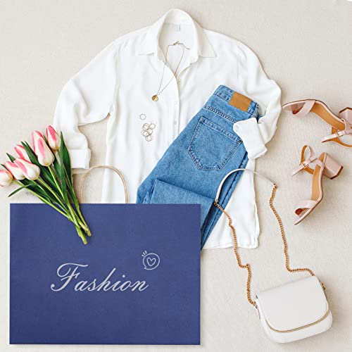 SHOPDAY Navy Blue Paper Bags with Handles 16x6x12, 25 Pack Large Kraft Paper Bags Bulk, Tote Bag Shopping Bags, Paper Gift Bags, Retail Bag Merchandise Bags for Grocery Business Takeouts - color: Navy Blue