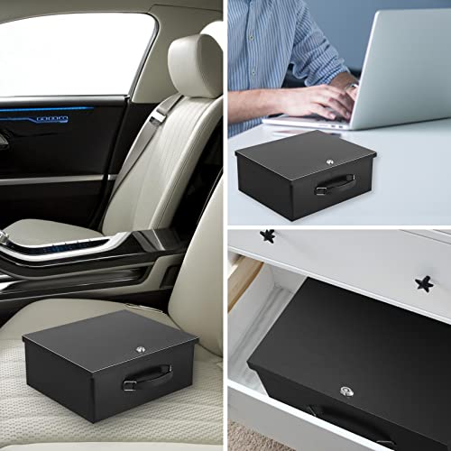 Dalmbox Fire Resistant Document Lock Box Safe with Key, Black - color: BLACK KEY LOCK, size: X-Large