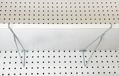 MEGA Heavy Duty Steel Shelf Brackets for Pegboard (2, 12") - size: 12 Inch
