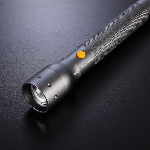 EverBrite Tactical Flashlight, 900 Lumen Zoomable, 3 Light Modes - color: Gray, size: Large