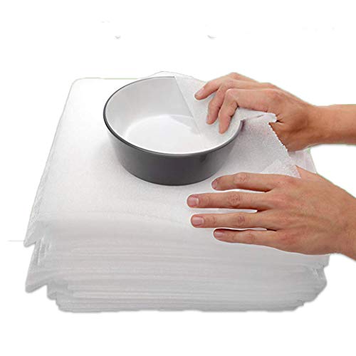 50 Pack of Mighty Gadget (R) Large 16" x 12" x 1/16" Foam Wrap Sheets, Safely Wrap Dishes, China, and Furniture, Foam Wraps Cushioning for Moving Storage Packing and Shipping Supplies (White)
