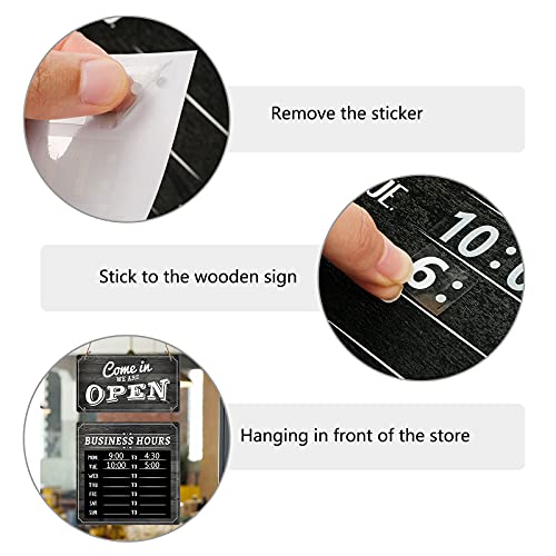 Chinco Business Hours Sign Wood Open Closed Mark Double Side Sign for Glass