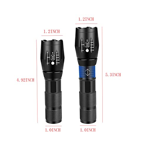 LED 395nm UV Flashlight Rechargeable, 2 in 1 UV Blacklight and White Lights - color: White