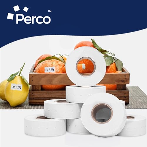 Perco 1-Line White Blank Price & Date Gun Labels – 8 Rolls, 8,000 Count - color: White, size: 1 Sleeve