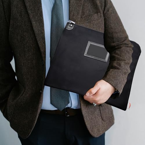 Locking Document Bag, Black, 15 x 19 - color: Black