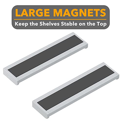 SpaceAid 30" Wide Kitchen Shelf Organizer for Stove, Magnetic Bamboo Spices Shelf for Home Stove Kitchen Storage Organization (Fit for Flat Top Only, Gray) - size: 30" Wide, Gray, 1-Tier
