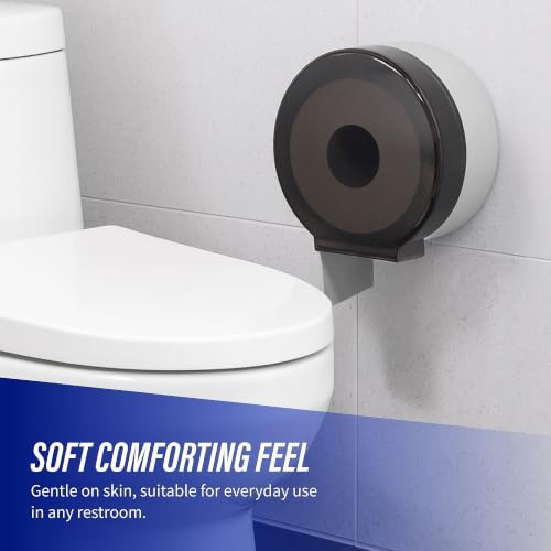 Genuine Joe Jumbo Roll Bath Tissue - 2-Ply White Toilet Paper, 3.3" x 650' per Roll, 12 Count Bulk Pack, Recycled Fiber, Commercial Grade for Dispensers - size: 3.25" x 650' (Pack of 12)