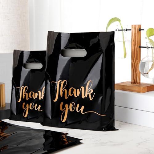 Mimorou 200 Pcs Thank You Merchandise Bags Thank You Gift Bags,Black