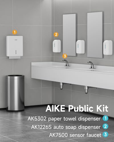 AIKE 400 Sheets Wall Mount Paper Towel Dispenser,Fit Multifold Paper,White - color: White