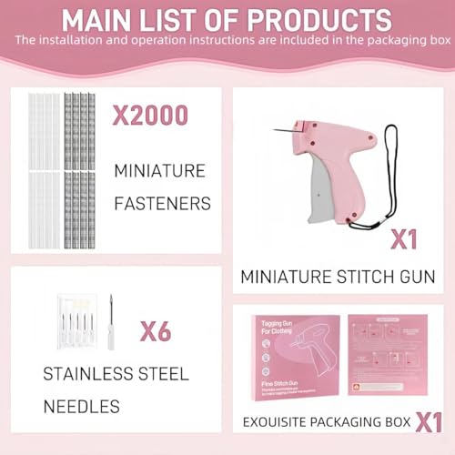 Stitch Gun for Clothes, Pink-White - color: PINK-WHITE