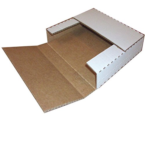 9 5/8x6 5/8x1 1/4" White Multi-Depth Corrugated Bookfold (50 Count) By The Boxery