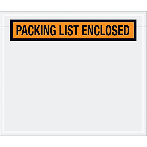 Aviditi PL25 Pre-Printed Envelope, Packing List Enclosed, 6-1/2 Length x 5 Width x 2 mil Thick, Orange (Case of 1000) by Aviditi