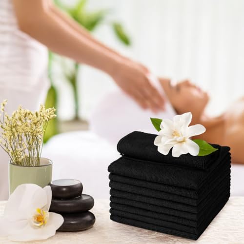 UNIMADE Washcloths 10 Pack Face Towels (12" x 12"), Highly Soft Wash Cloths - color: Black, size: 10Pack