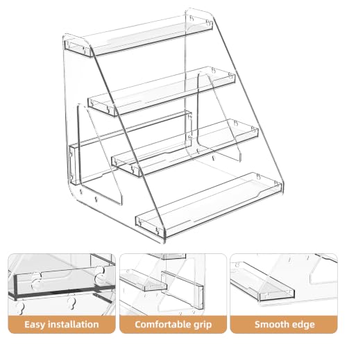 JOYZAN Clear Riser Display Stands 4 Tier Display Shelf Tiered Display Rack - size: 4 Tier-2 pack