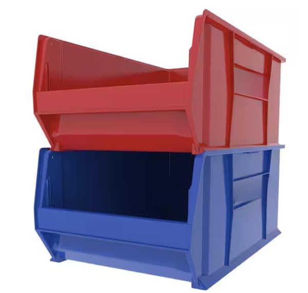 Blue Plastic Stackable Storage Bin Organizer (1-Pack) YL55397