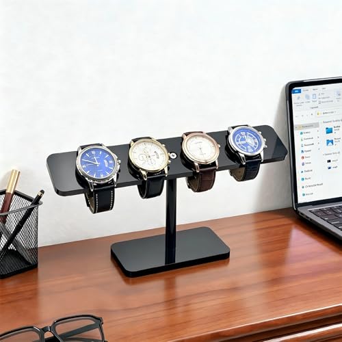 Watch Display Stand Acrylic, Bracelet Jewelry Holder Rack Countertop, Black - color: Black
