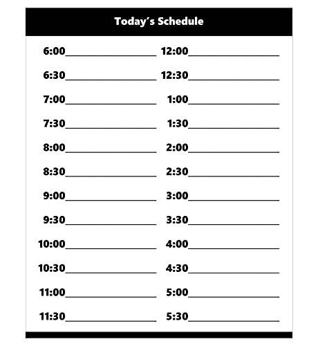 Dry Erase Hourly Schedule Magnet (Standard Clock) by DCM Solutions (Black, 8.5" W x 10.5" H) - color: Black