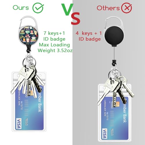 Gctriki Teacher Lanyards for Id Badges, Badge Holder Retractable Clip, Book - color: Colorful Mug Book