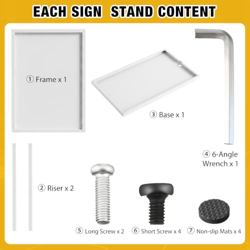 Blulu 4 Pcs Sign Stand Holder for Wedding, 19.6"x 27.5", White - color: White