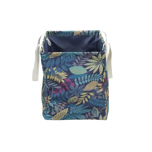 Household Essentials Rectangular Krush Container, All‑Purpose Utility Tote with Tropical Floral Pattern, Multicolor - color: Leaf