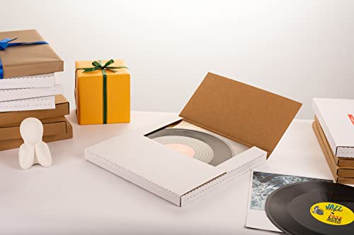 12" LP Album Mailers, 12.8x12.8x1 inch Vinyl Record Shipping Box - size: 15 Pack