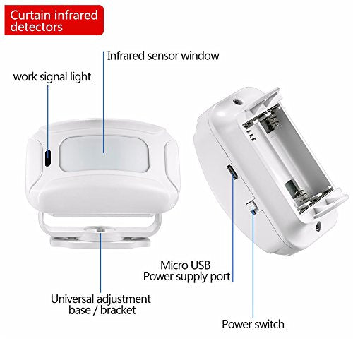 Hendun Motion Sensor Door Bell Chime for Business, Commercial Ring Bell - color: 1 Receiver & 2 Transmitters