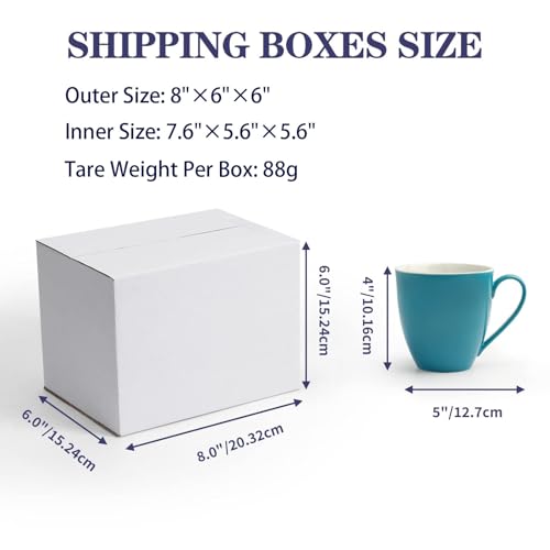 40 Pack Small Shipping Boxes 8x6x6 Inches - size: 8x6x6