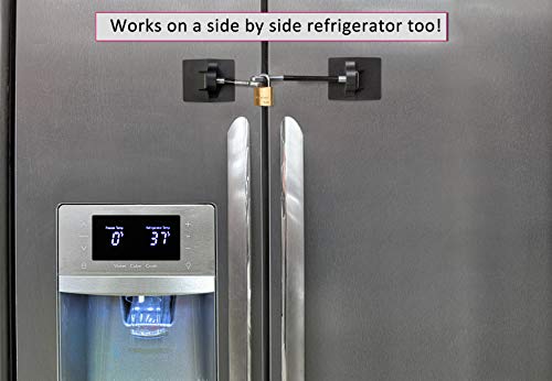 Refrigerator Door Lock Without Padlock - Black - color: 1-Pack, Black Without Padlock