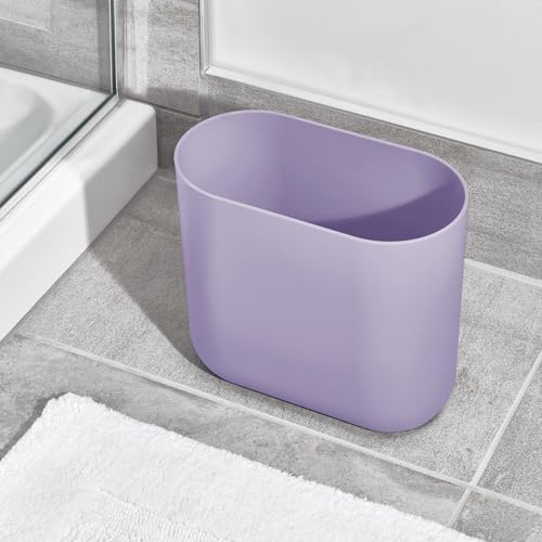 iDesign Small Slim Plastic Bathroom Trash Can, Purple - color: Wisteria, style: Pack of 1