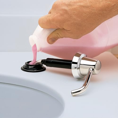 Bobrick Commercial Liquid Soap Dispenser 34 fl oz Capacity, Counter-Mounted, Polished Chrome, Manual Top-Fill, Vandal-Resistant Shatter-Proof Design 6-Inch Spout Durable Stainless Steel Construction (Model B-8226) - size: 6" Spout, style: Liquid