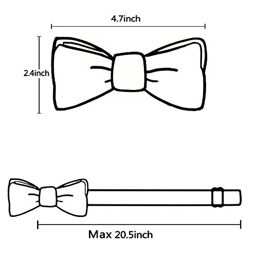 Alizeal Mens Pre-tied Adjustable Bow Tie Solid Tuxedo - color: Dark Navy With Silver Dot