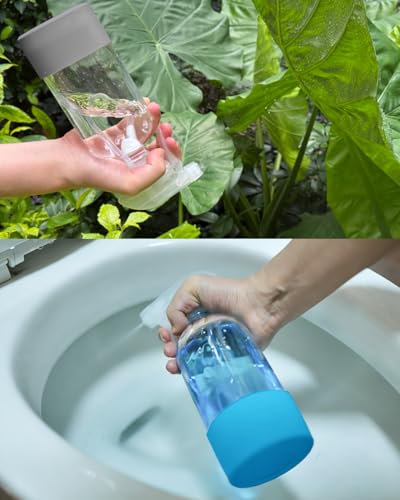 2 Pack 360° Glass Spray Bottles with Silicone Sleeve Grey&Blue - color: Grey&Blue