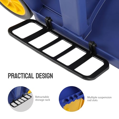 TUFFIOM Multifunctional Janitorial Cart with Key-Locking Cabinet,Cleaning Carts on Wheels,with 15 Gallon Collection Bag,500 lbs Capacity, Yellow&Blue - color: Blue