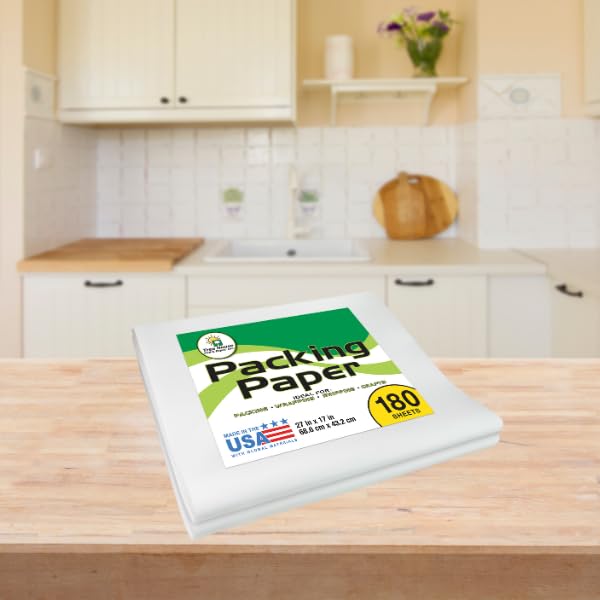 Tree House Packing Paper for Moving – 180 Newsprint Packing Paper Sheets – 27” x 17” Paper for Packing Dishes, Shipping, and Moving Supplies – Recyclable Movers’ Paper – Made in USA - size: 180 Sheets
