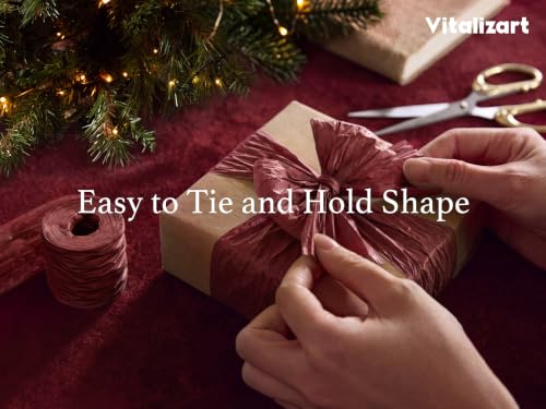 Vitalizart Crinkle Paper Ribbon 1.5" x 75 Yds for Gift Wrapping Recyclable - color: Burgundy