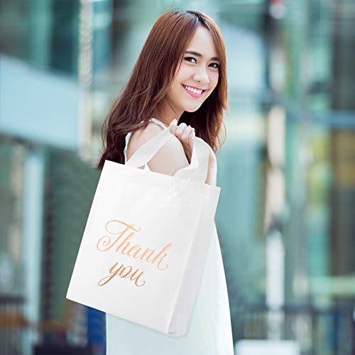 Outus 120 Pieces White Thank You Bags with Handles, 9x12 Inch - color: White