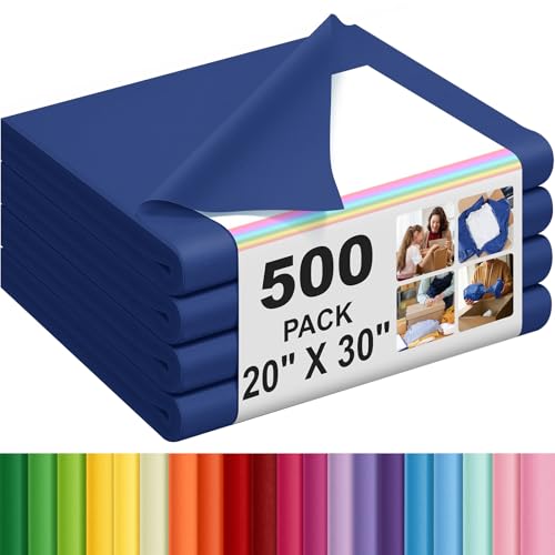 500 Sheets Navy Blue Tissue Paper Bulk 20 x 30 Inch for Rosh Hashanah Gifts - color: Navy Blue, size: 20 x 30 Inch