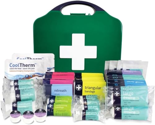 Reliance Medical Large Workplace First Aid Kit (for Ref 348) with Medical Essencials Like Bandages, Dressings, Plasters, Cleaning Wipes, Face Shields, Foil Blanket, Shears and Gloves - size: Workplace Large