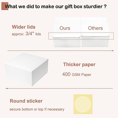 Mcfleet Gift Boxes with Lids 10x10x5 Inches 10 Pack Bridesmaid Proposal Box - color: White