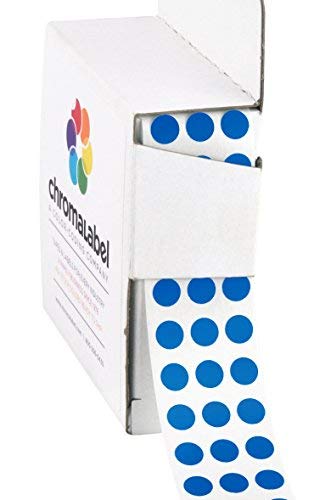 ChromaLabel Dot Stickers, 1/4 Inch Dark Blue, 1000/Box - color: Dark Blue, size: 1/4"