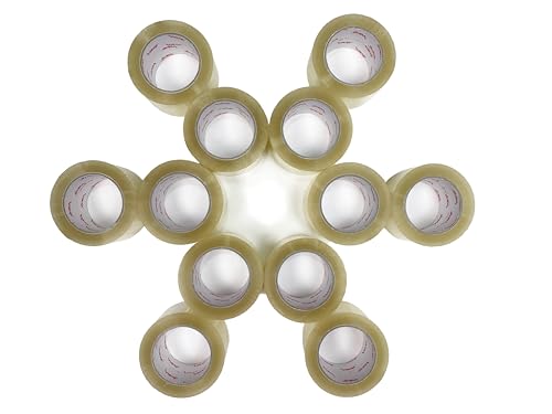 Clear Acrylic Carton Sealing Tape 12 Rolls/Pack, 3" X 110 Yards/2.1 Mil Thick, Moving Tape for Boxes, Shipping Tape, Heavy Duty Packing Tape, Packing Tape Bulk, Clear Tape Heavy Duty - size: 3" X 110 Yards/2.1 Mil Thick, style: 12 Rolls/ Pack