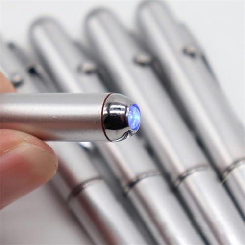 Silver Money Checker Pen Marker Fake Bill Detector Pens for W/UV LED Light Easy to Check Counterfit Cash Detector Checkers