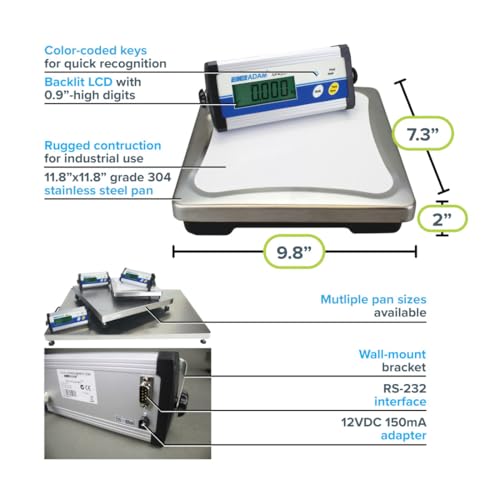 Adam Equipment CPWplus 6 Bench Scale, 13lb/6000g Capacity, 0.005lb/2g Readability - size: 6 Bench Scale, 6kg Capacity and 2g Readability