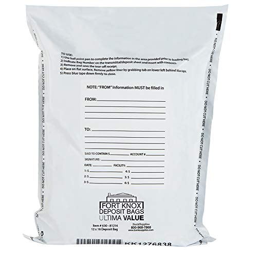 12W x 16H Ultima Value White Deposit Bag - Bank Bags - Case of 1000 - color: White, size: 12W x 16H
