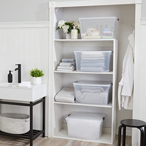 Rubbermaid Cleverstore 71 Qt Clear Storage Bins with Lids, 4-Pack, Stackable, BPA-Free, Made in USA - size: 71 Qt - 4 Pack