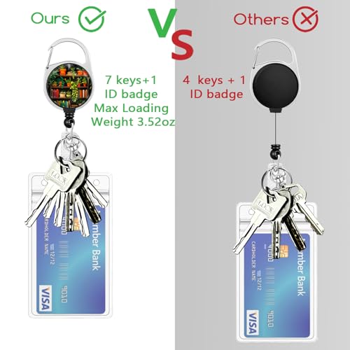Gctriki Book Lanyards for Id Badges, Badge Holder Retractable Badge Reel - color: Book Shelf