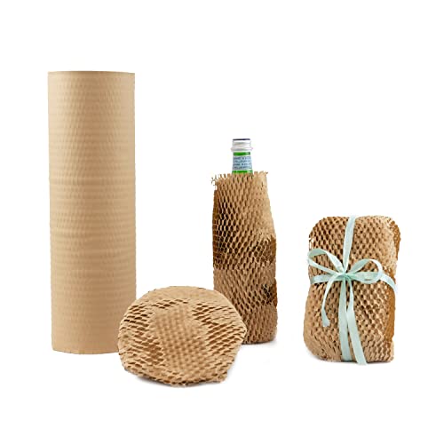 Honeycomb Packing Paper for Dishes Large Wide 20 Inches X164 Feet Gift Tissue Paper, Bubble Cushioning Wrap Roll Sustainable Packing Materials for Moving, Shipping Paper Wrap for Fragile Items - size: 20" x 164ft
