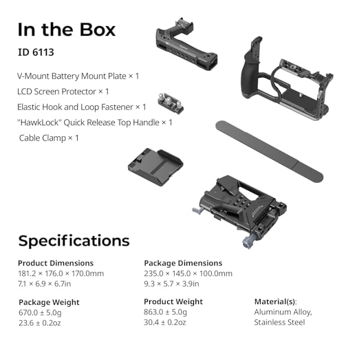SmallRig Cage Kit for Nikon ZR, V Battery Plate, Top Handle, Cable Clamp - style: Cage Kit