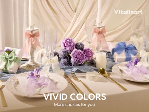 Vitalizart Handmade Chiffon Silk Ribbon 1.5" x 21 Yd Ivory White Frayed - color: Cream & Off White 3 Rolls (21Yd)