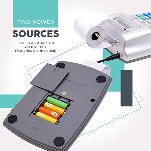 CATIGA Printing Calculator with Tape Print Out - 10 Key Adding Machine with Paper Roll, Desktop Electric Calculator for Accounting, Business, Finance, Home Office Use CP90A - color: 3) Silver Pro
